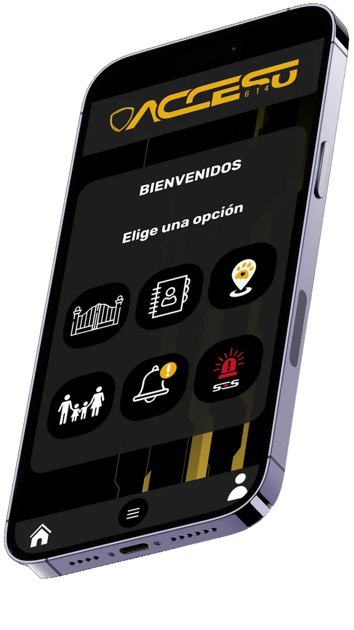 Un teléfono mostrando las opciones de Acceso 614